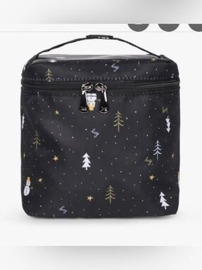 NWT Lug Box Top Cosmetic Bag Snowman Trees